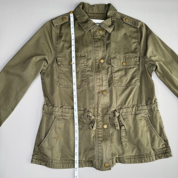 SONOMA Utility Jacket‎ S Olive Green Zip Front Cinch Waist Epaulettes Field - Picture 8 of 11